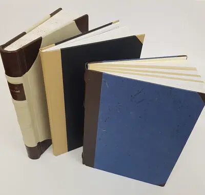 3 aufestellte Bücher