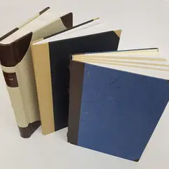 3 aufestellte Bücher