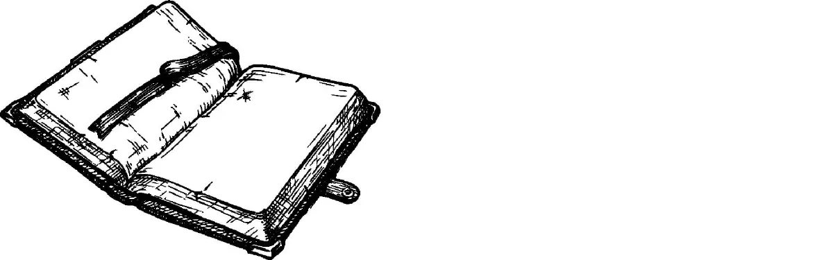 ein gezeichnetes aufgeschlagenes Buch